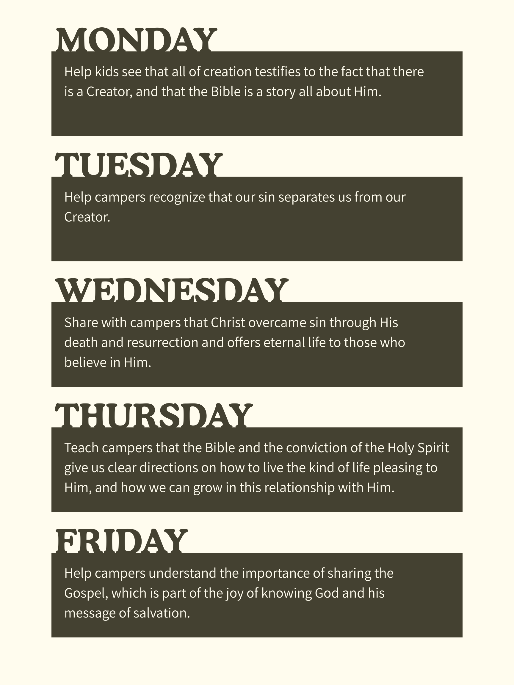 Chapel Info per Week